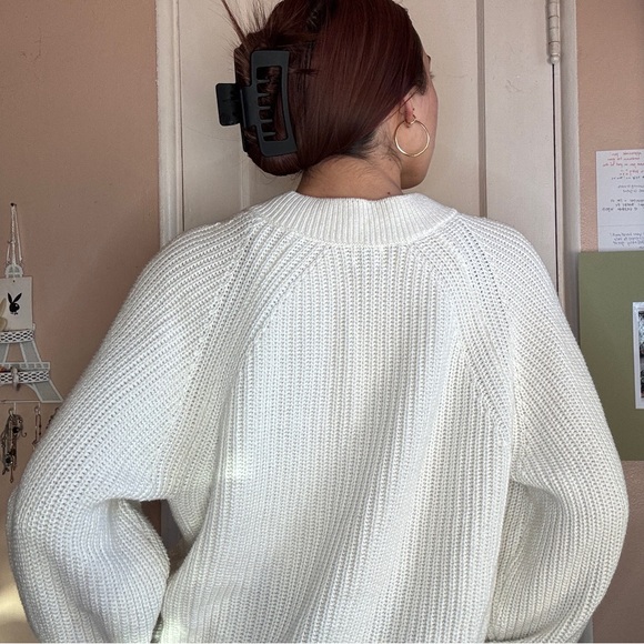 Women's White Sweater - Picture 2 of 4